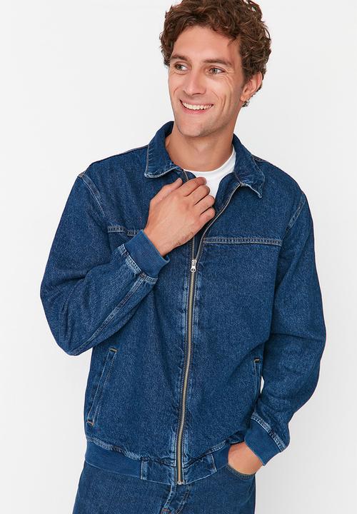 Trendyol - Zip up denim harrington - navy