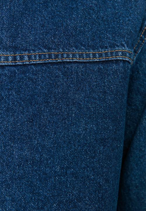 Trendyol - Zip up denim harrington - navy