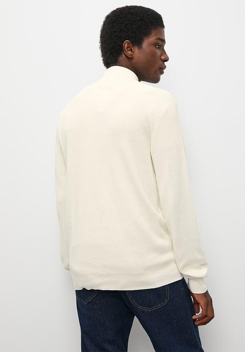 Superbalist - Regular fit quarter zip l/s turtleneck knit - cream