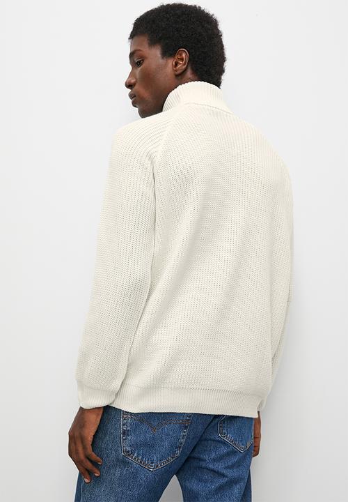 Superbalist - Regular fit chunky textured roll neck - cream