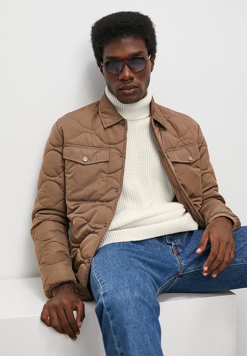 Superbalist - Regular fit chunky textured roll neck - cream