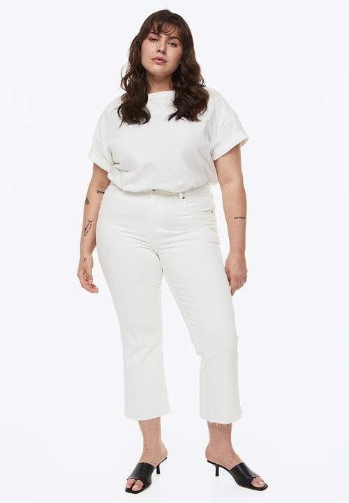 H&M - Flared high cropped jeans - white