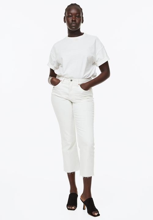 H&M - Flared high cropped jeans - white