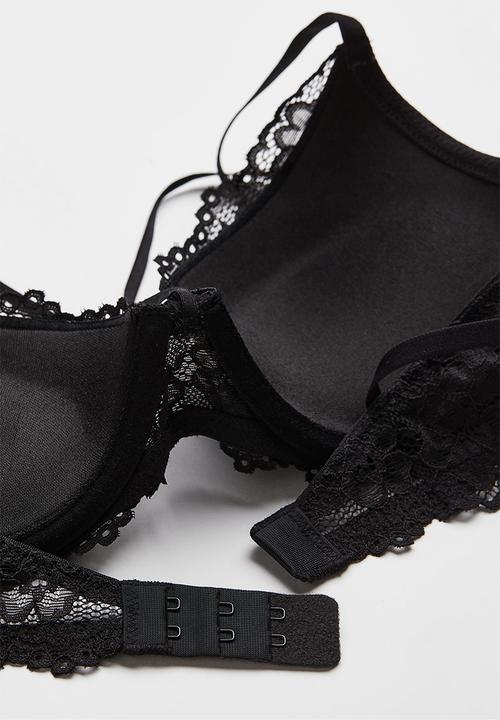 H&M - Lace push-up bra - black