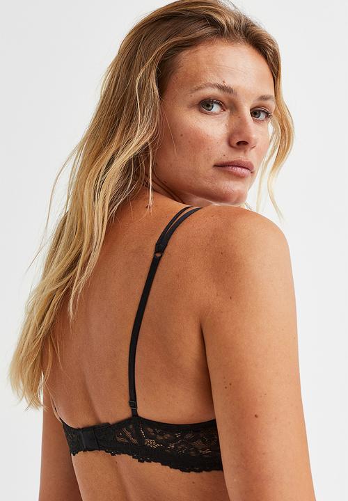 H&M - Lace push-up bra - black