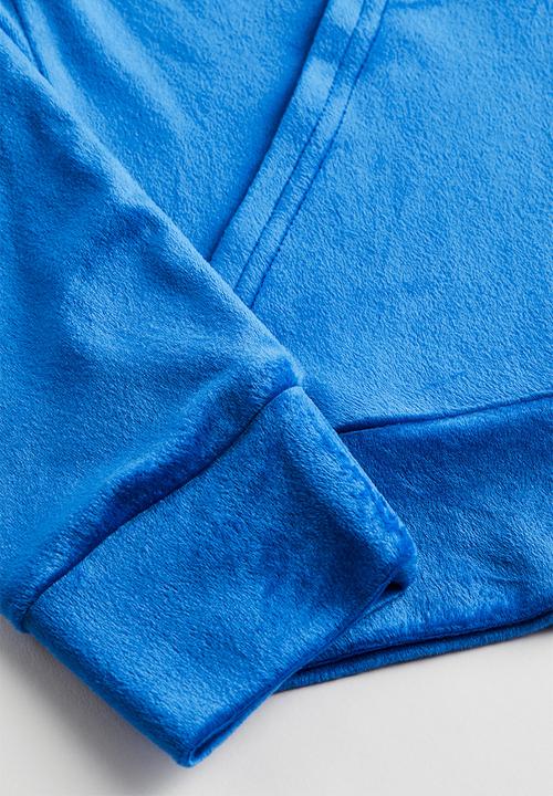 H&M - Velour zip-through hoodie - bright blue