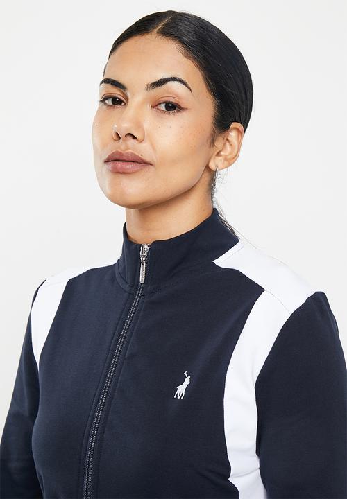 POLO - Wmn panel zip through long sleeve tracktop - navy