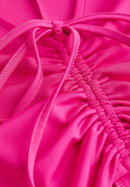 H&M - Drawstring-detail bodycon dress - cerise 