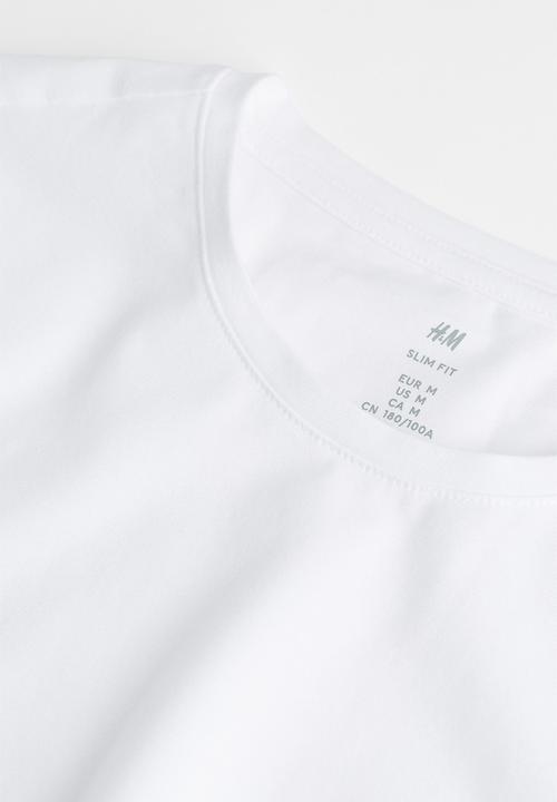 H&M - Slim fit round-necked T-shirt - white