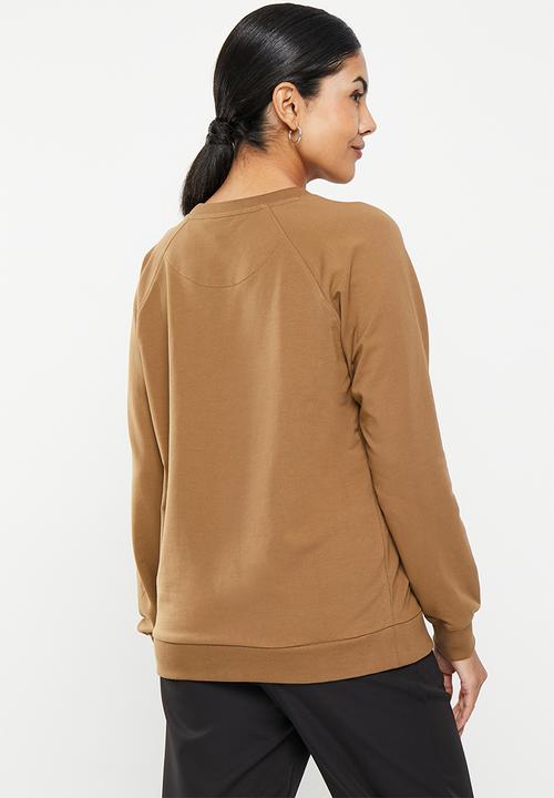 POLO - Wmn nailhead long sleeve sweater - camel