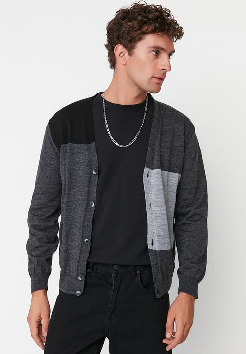 Trendyol - Button up cardigan - anthracite