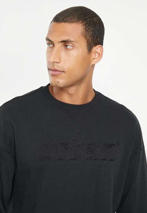 urban° - Mens urban core fleece sweater pull over - black