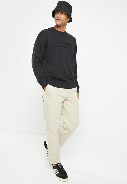 urban° - Mens urban core fleece sweater pull over - black