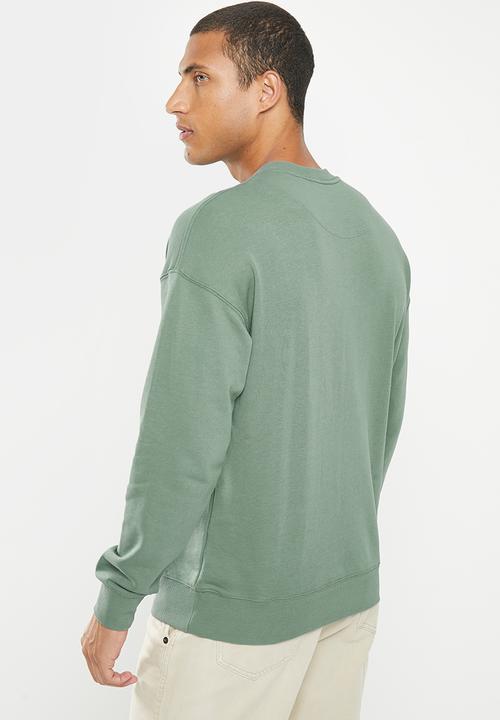 urban° - Mens urban core fleece sweater pull over - dark forest