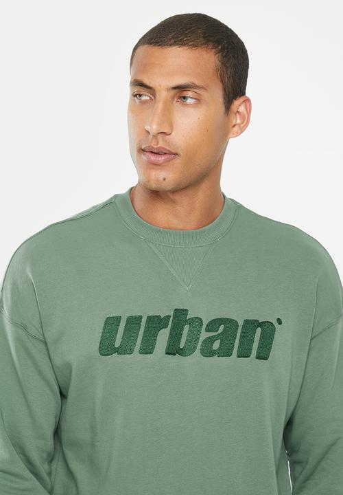 urban° - Mens urban core fleece sweater pull over - dark forest