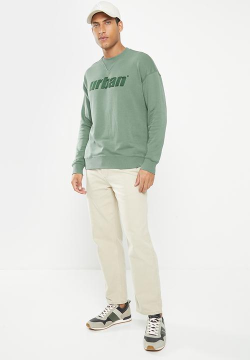 urban° - Mens urban core fleece sweater pull over - dark forest