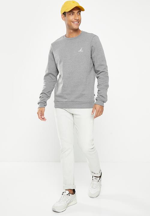 Nautica - Logo crew neck fleece - grey melange