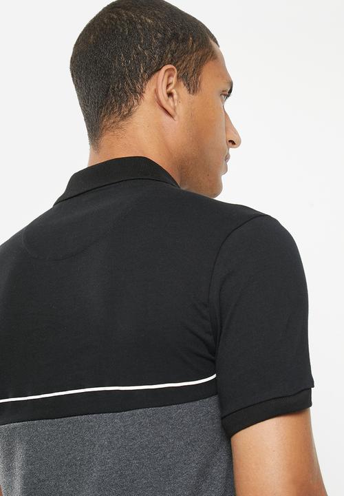 POLO - Mens embroidered logo short sleeve golfer - black