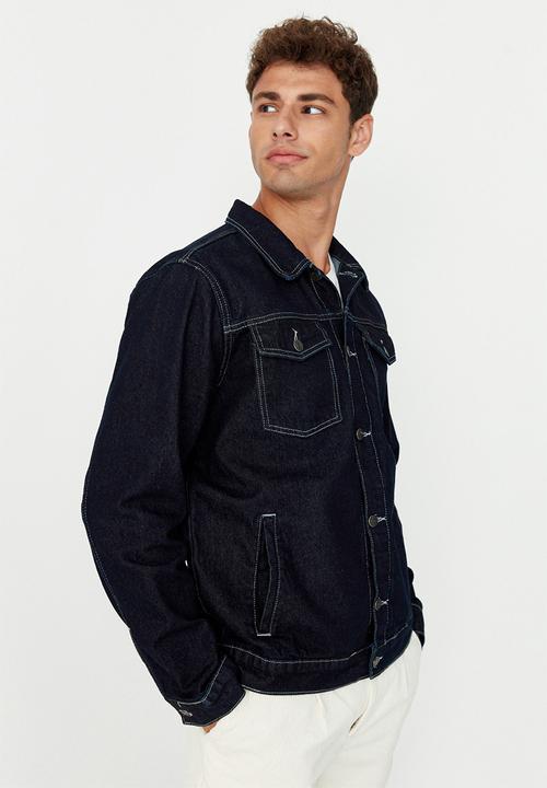 Trendyol - Workwear denim trucker - dark navy