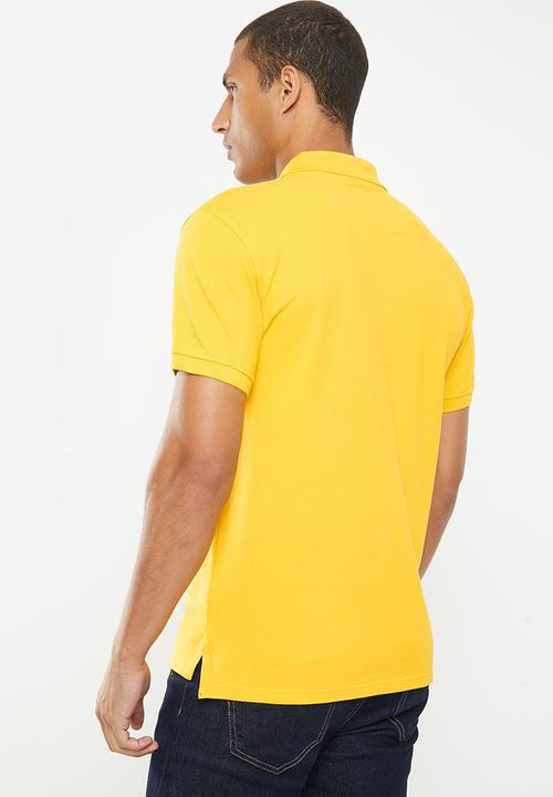 POLO - Mens pique short sleeve golfer - mustard