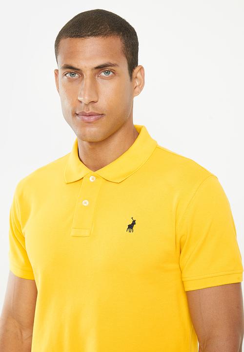 POLO - Mens pique short sleeve golfer - mustard