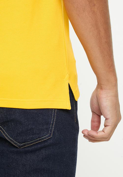POLO - Mens pique short sleeve golfer - mustard