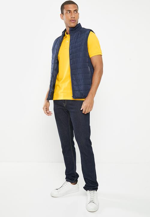 POLO - Mens pique short sleeve golfer - mustard