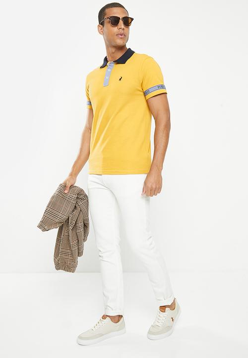 POLO - Mens logo printed short sleeve golfer  - camel