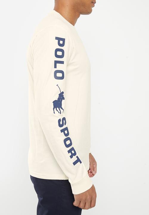 POLO - Men sport sleeve print long sleeve tee - white