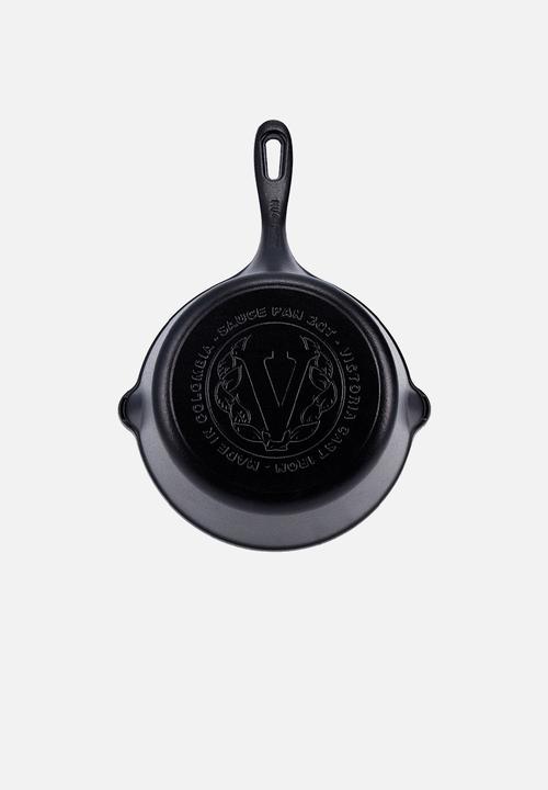 Victoria - 1.9L Cast iron saucepan - black enamelled