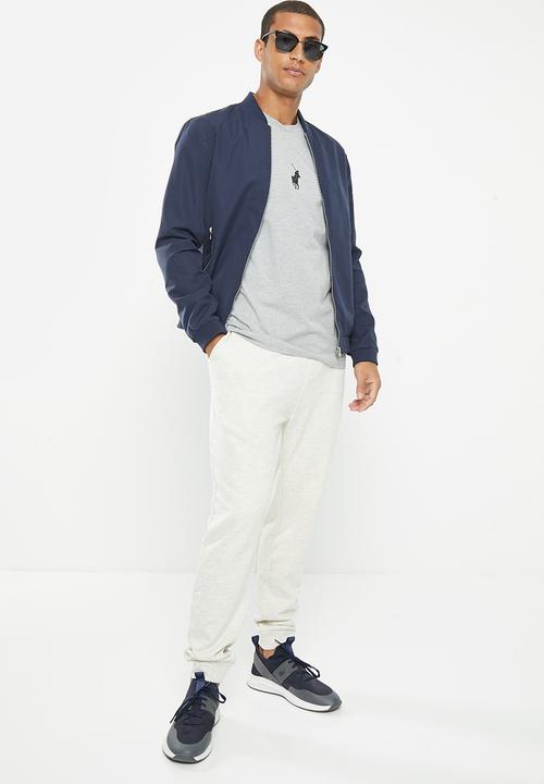 POLO - Men sport oversized short sleeve tee - grey melange