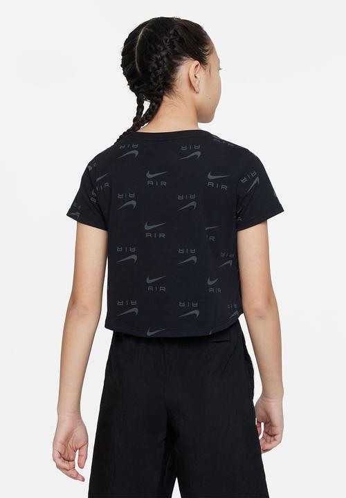 Nike - G nsw tee crop air aop - black