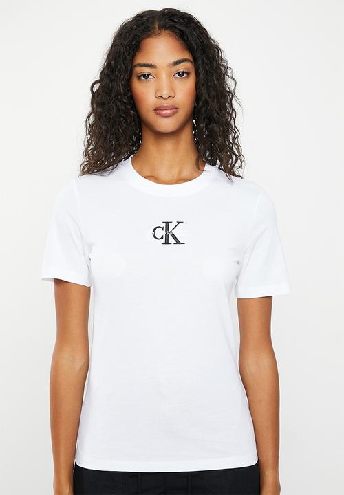 Calvin Klein - Monologo slim fit tee - white