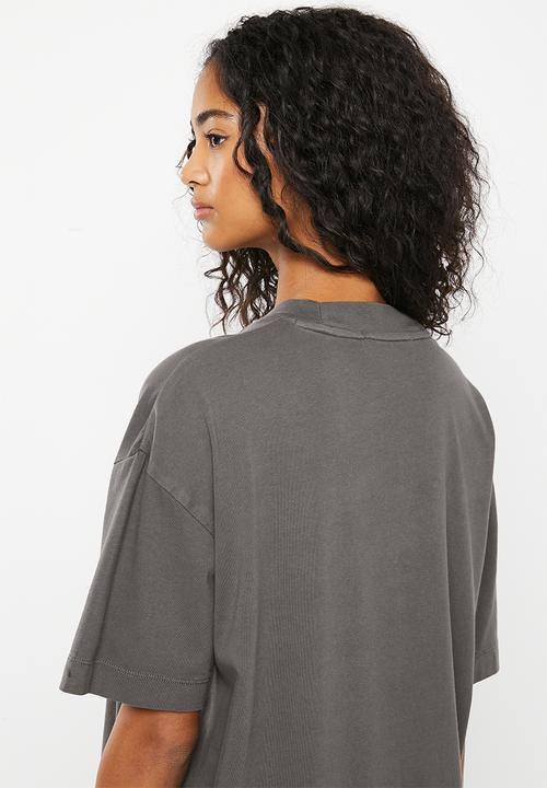 Calvin Klein - Monologo washed T-shirt dress - grey