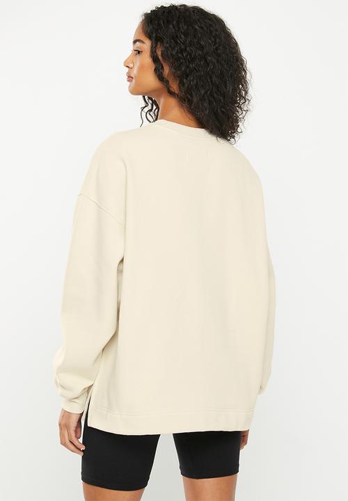 Calvin Klein - Bold disrupted logo sweatshirt - eggshell & black