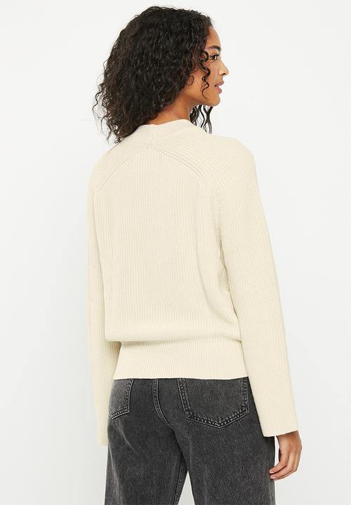 Calvin Klein - Blown up ck high neck - eggshell
