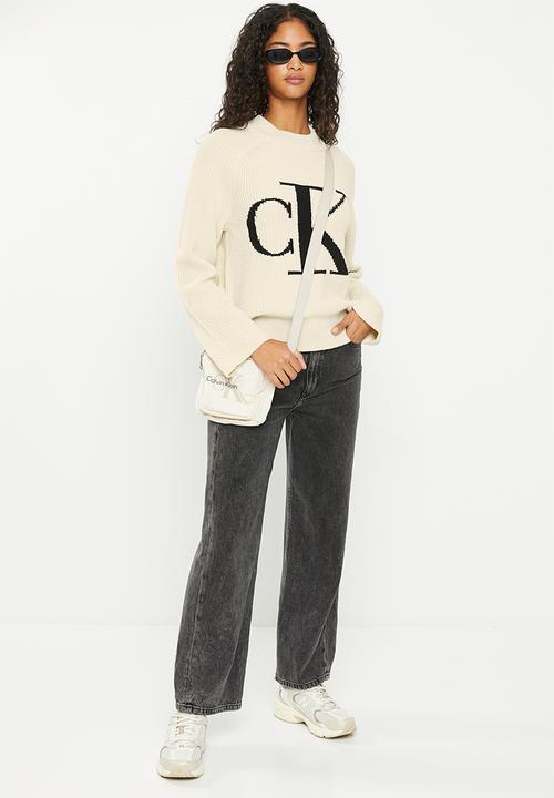 Calvin Klein - Blown up ck high neck - eggshell