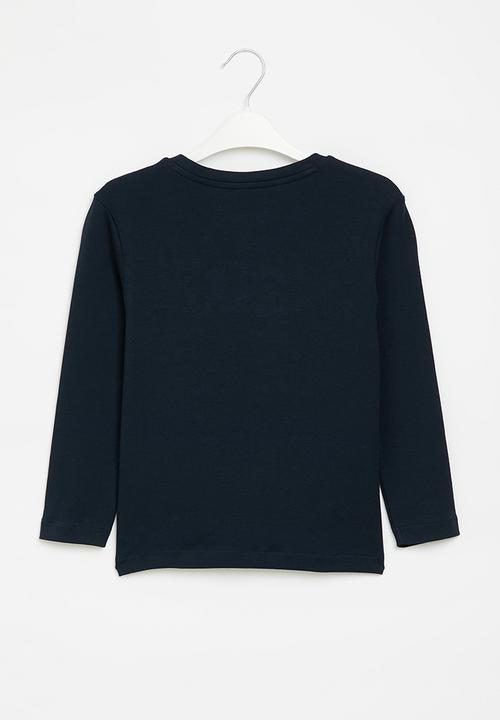 POLO - Boys kai crested long sleeve tee - navy