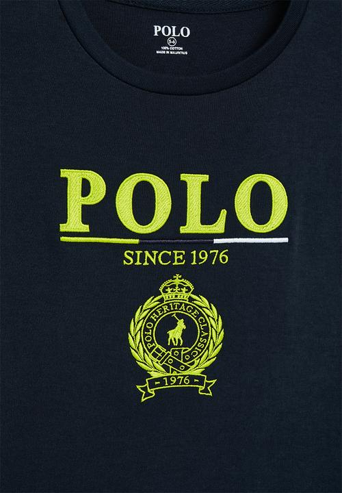 POLO - Boys kai crested long sleeve tee - navy