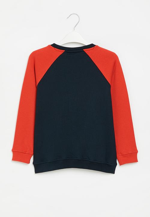 POLO - Boys luke raglan sleeve crested sweater - navy