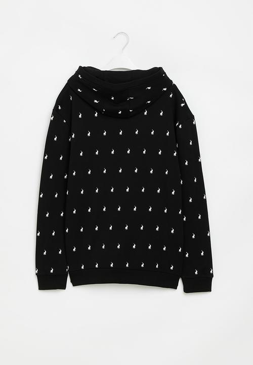 POLO - Boys blake monogram hoody - black