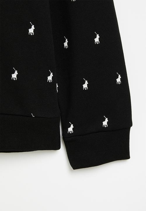 POLO - Boys blake monogram hoody - black