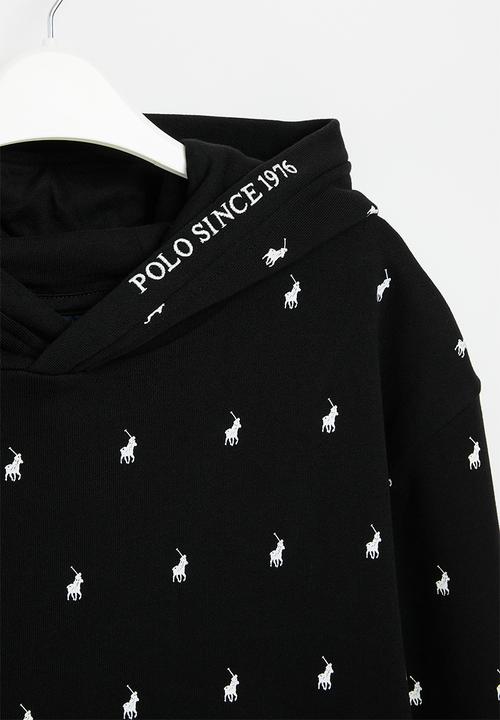 POLO - Boys blake monogram hoody - black