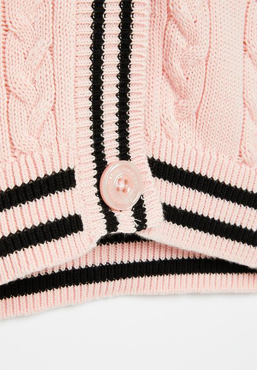 POLO - Girls ashley cable knitted cardigan - pink
