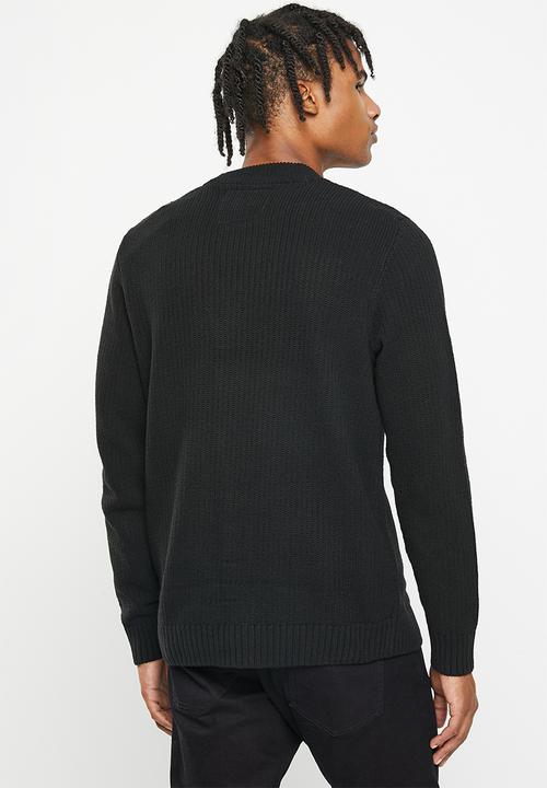 Only & Sons - Onsdash life reg btn card knit - black