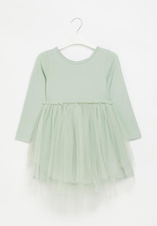 Cotton On - Iris long sleeve dress - stone green/rainbow