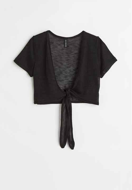 H&M - Tie-detail cardigan - black