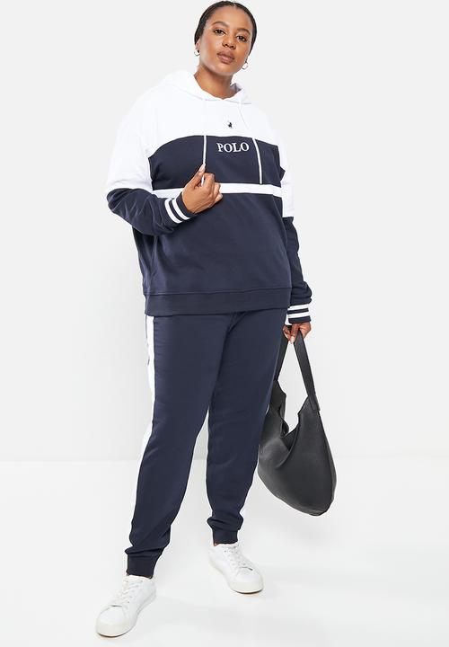 POLO - Plus wmn colour block long sleeve hoodie - navy