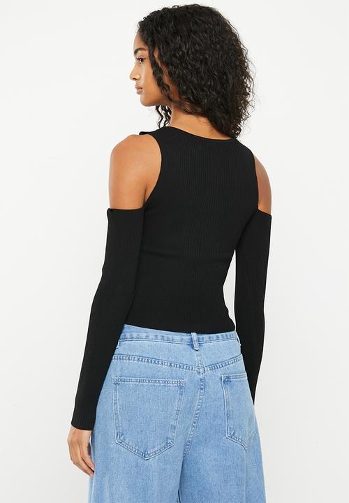 Supré  - Ruby open shoulder top - black