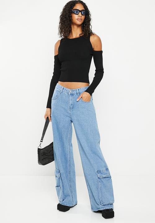 Supré  - Ruby open shoulder top - black